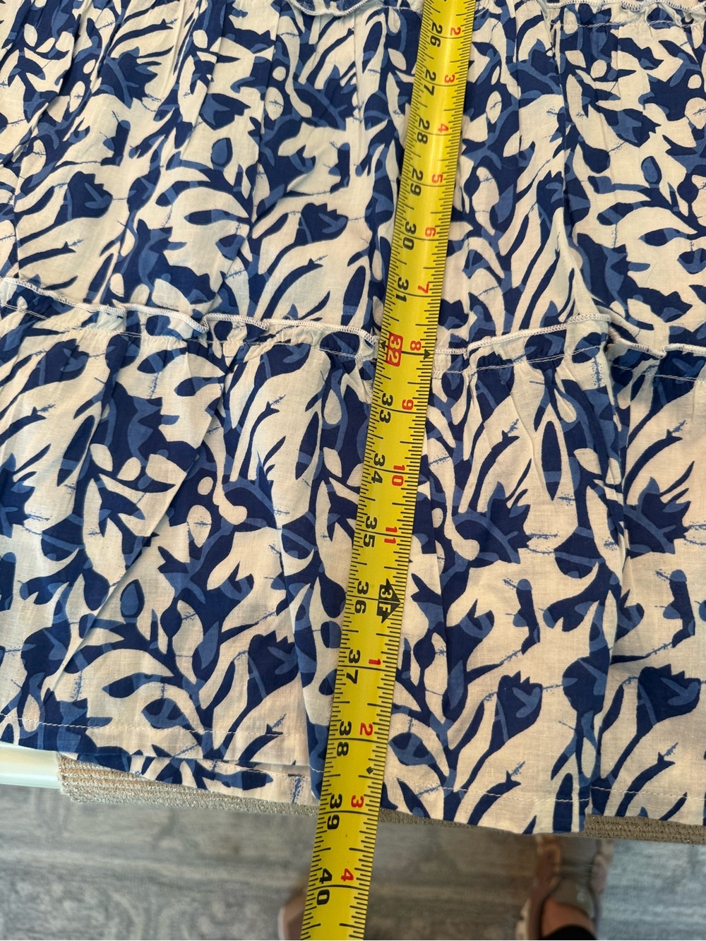 Madison Mathews Smocked Waist Blue and White Floral Maxi Skirt - Picture 5 of 5